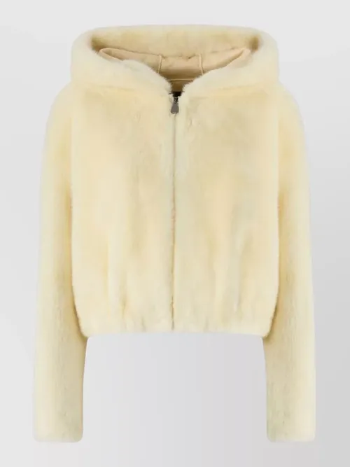 Pinko - faux fur hooded coat long sleeve