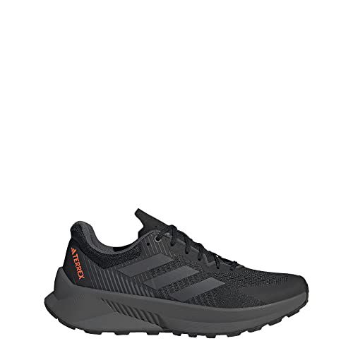 Adidas Men's Terrex Soulstride Flow Trail Running Sneaker, Black/Grey/Impact Orange, 10