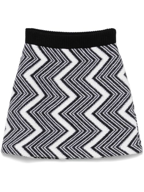 Zigzag wool mini skirt - Black