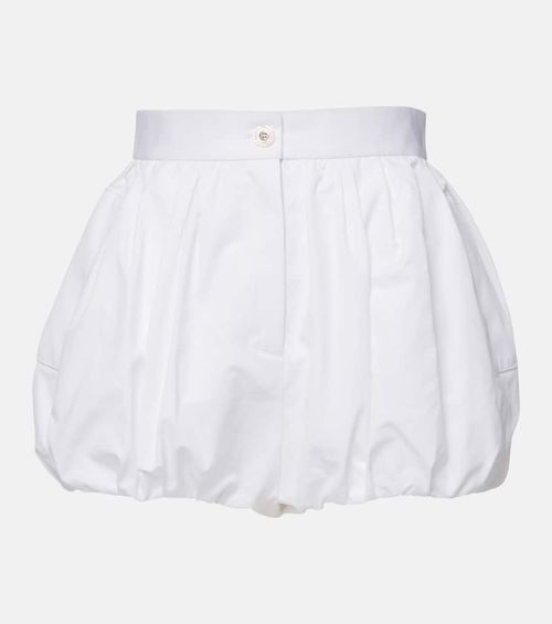 High-rise cotton poplin shorts