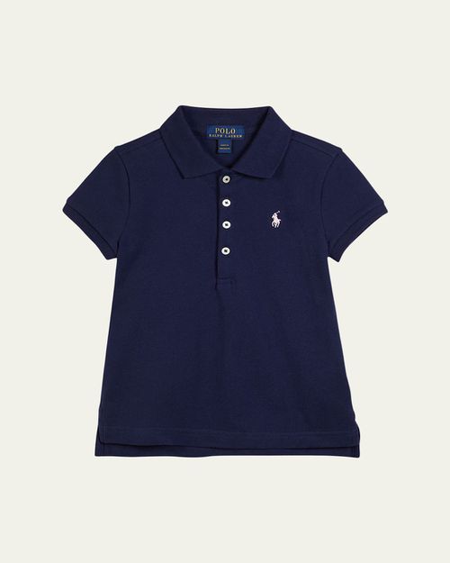 Girl's Logo Embroidered Short-Sleeve Polo Shirt