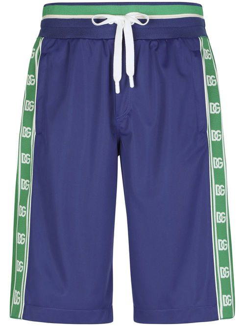 Colour-block track shorts - Blue