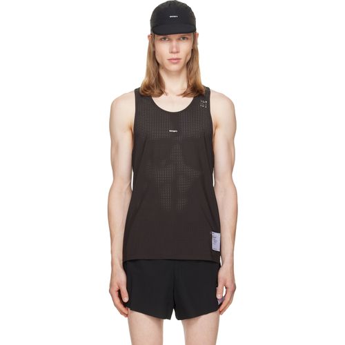 Burgundy Space‑O Singlet Tank Top