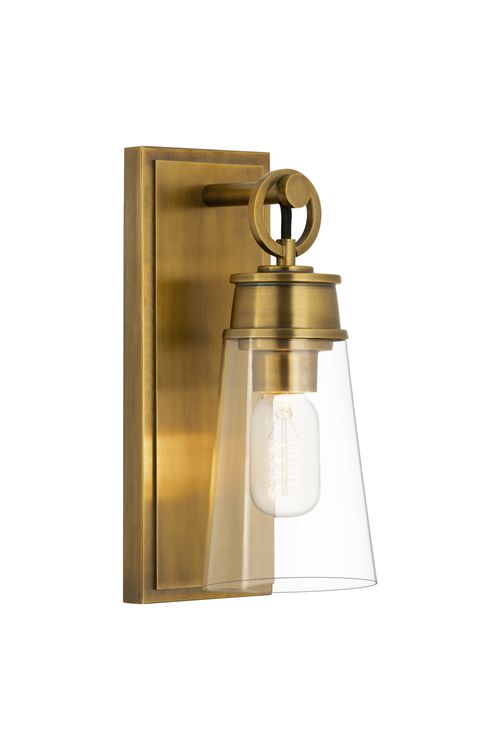 Wentworth 1-Light Wall Sconce In Rubbed Bra