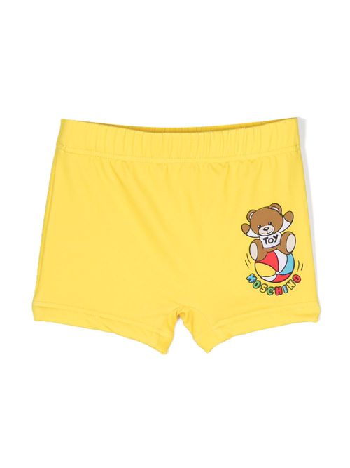 Teddy Bear-print swim trunks - Yellow