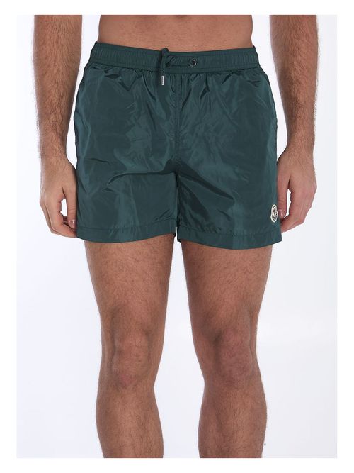 Moncler Men's Swim Boxer Shorts in Green | Size XL | 2C0000353326