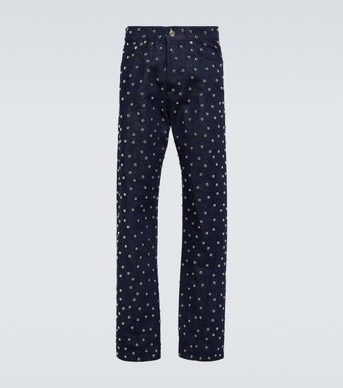 Studded straight jeans