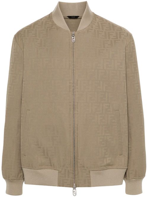 Zucca-jacquard bomber jacket - Brown