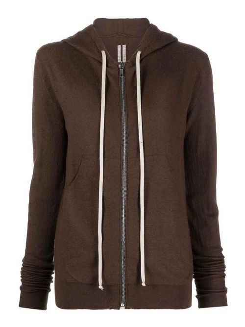Zip-up cashmere hoodie