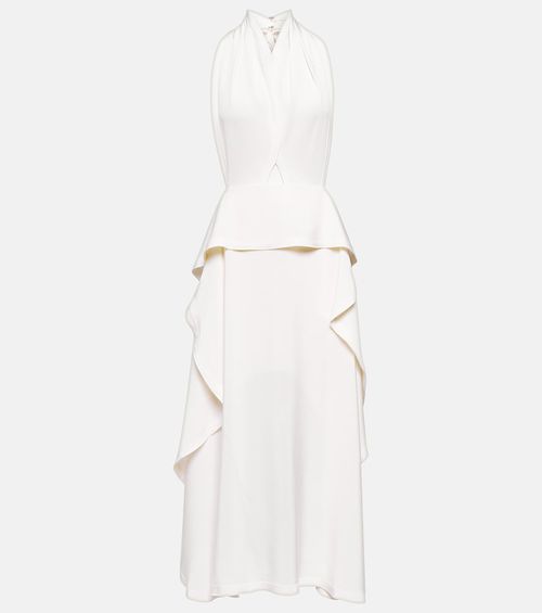 Victoria Beckham Cutout halterneck satin and crêpe gown