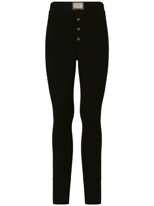 Logo-plaque wool trousers - Black