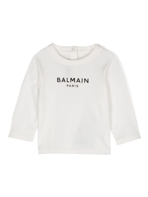 Raised-logo cotton T-shirt - White
