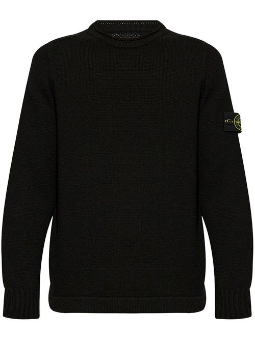 Compass-badge wool jumper - Black