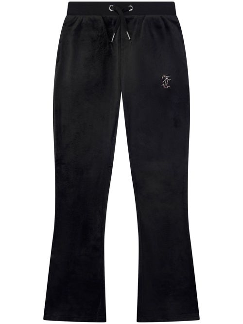 Velour flared joggers - Black