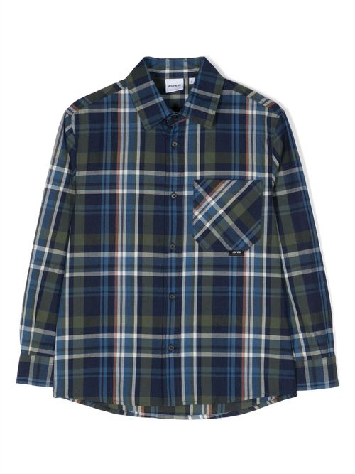 Plaid cotton shirt - Blue