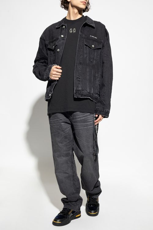 Jeans With Logo, Men's, Grey