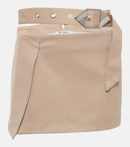 Virgin wool gabardine wrap skirt