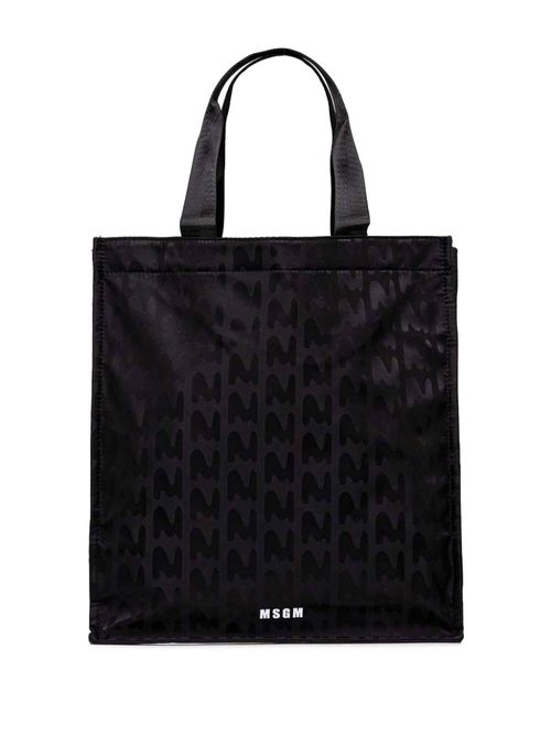 Logo-jacquard tote bag - Black