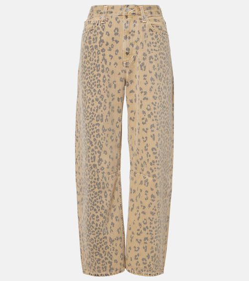 Miro printed barrel-leg jeans