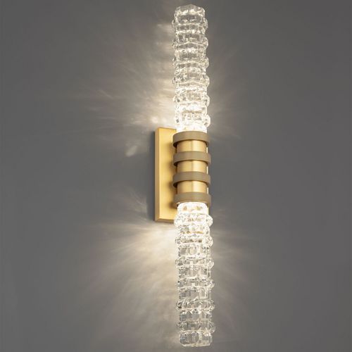 Aged Brass LED Bathroom Vanity Light from the Kemberly Collection