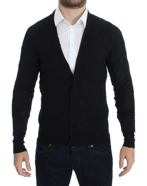 Merino Wool Cardigan — Black