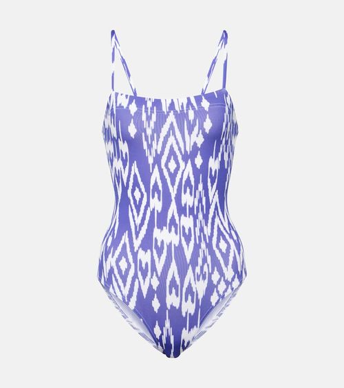 Eres Sky belted printed crêpe midi dress
