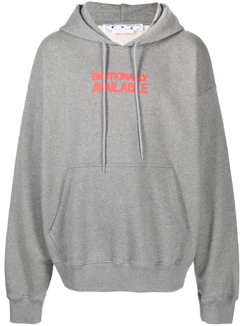 Arrows-motif drawstring hoodie - Grey
