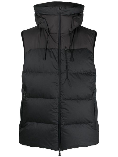 Two-tone padded gilet - Black
