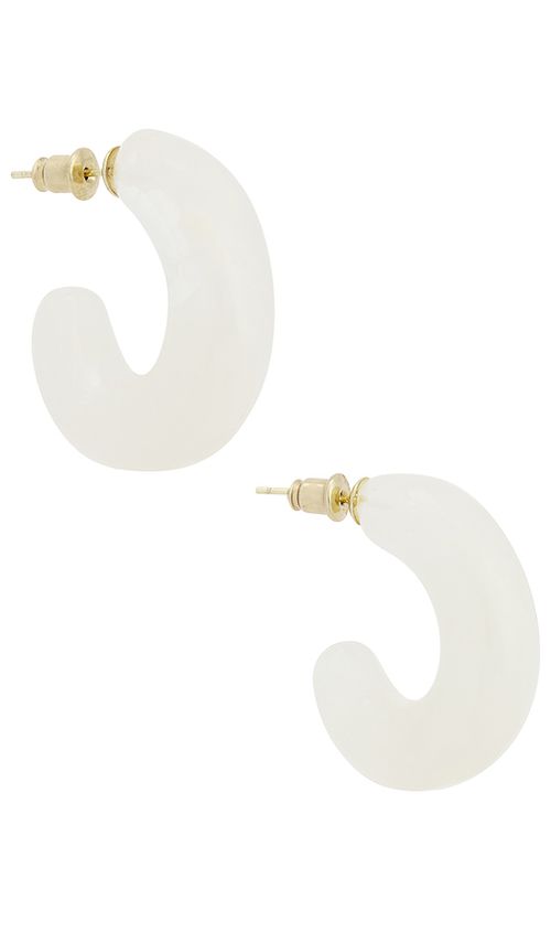 Casa Clara Acacia Hoop Earrings in White