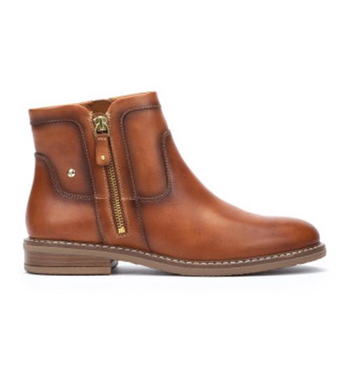 Pikolinos for woman. W8J-8747 Aldaya brown leather ankle boots (36), Flat, Zip, Casual