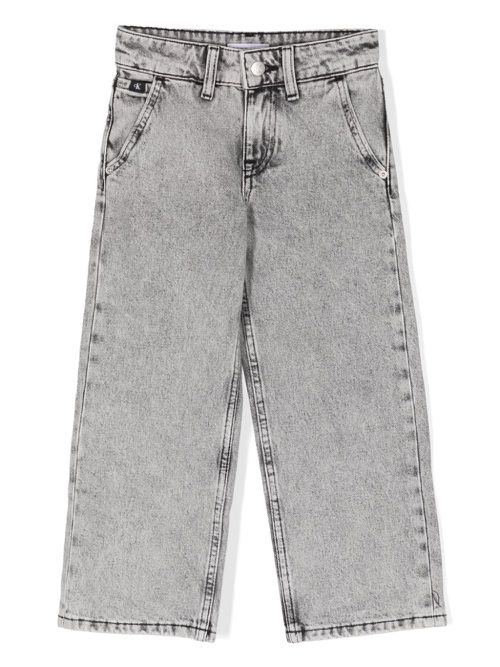 Skater stone-wash straight-leg jeans - Grey