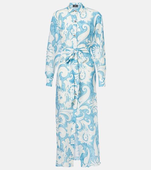 Paisley cotton and silk shirt dress