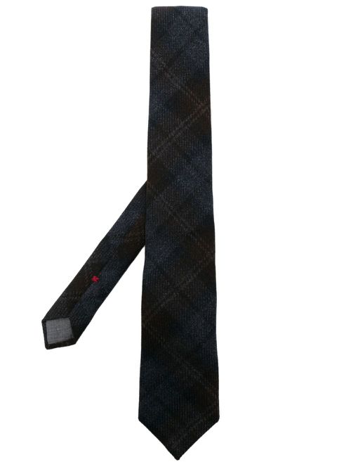 Check-pattern tie - Blue