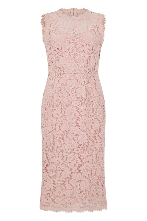 Sleeveless Midi Lace Cotton-Viscose Dress