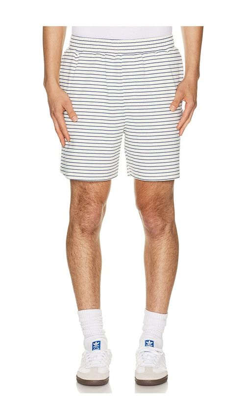Bound Stripe Jacquard Shorts in Blue. S. Also in M, L, XL/1X
