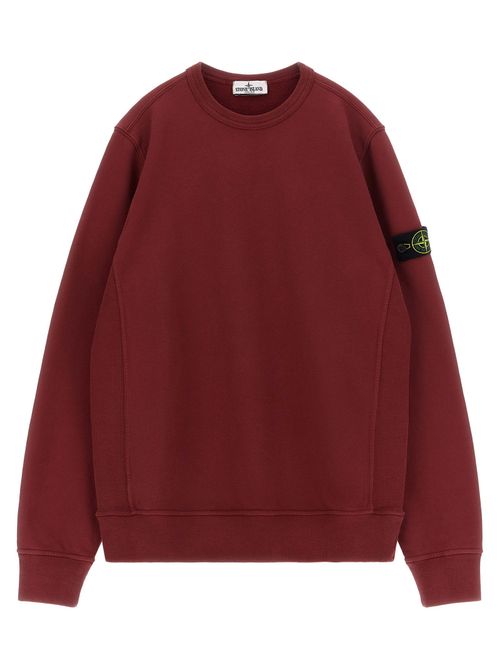 Badge Logo Crew Neck Sweatshirt — Burgundy