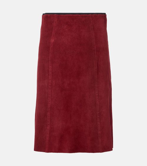 Suede midi skirt