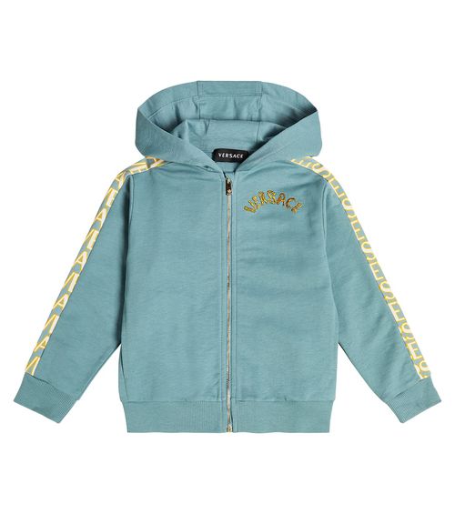Versace Kids Logo cotton fleece hoodie