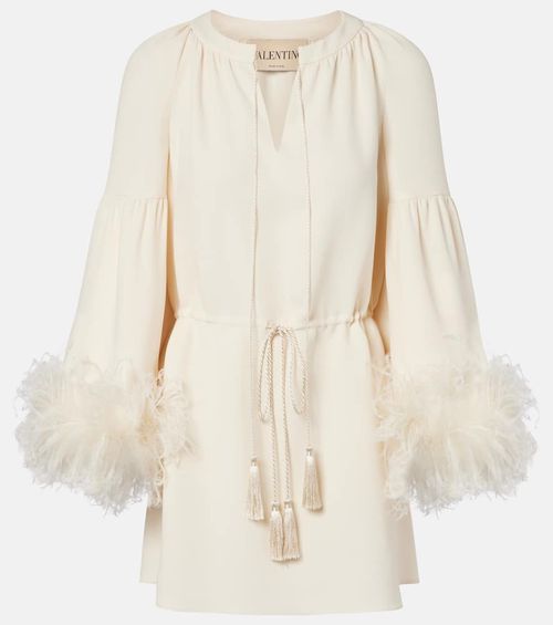 Cady Couture feather-trimmed tunic