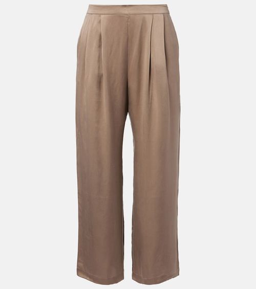 Isola silk charmeuse wide-leg pants
