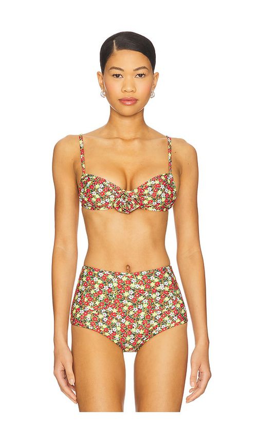 Montce Rosa Devin Bikini Top in Red,Lemon. -  XL also in L, M