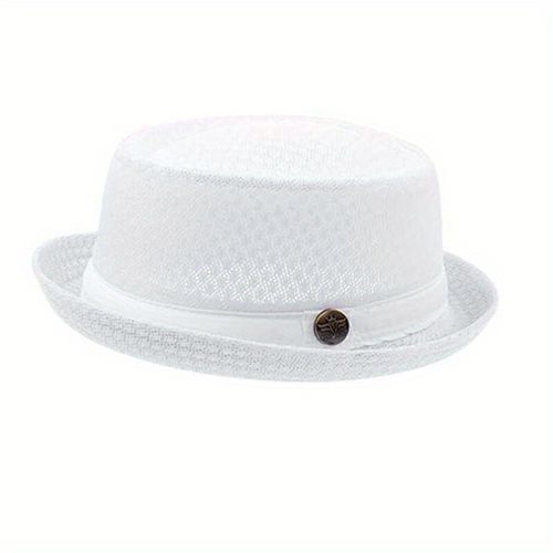TEMU Men's Women's Breathable Mesh Fedora Hat Jazz Cap Panama Fedora Hats, Summer Mesh Sun Hat