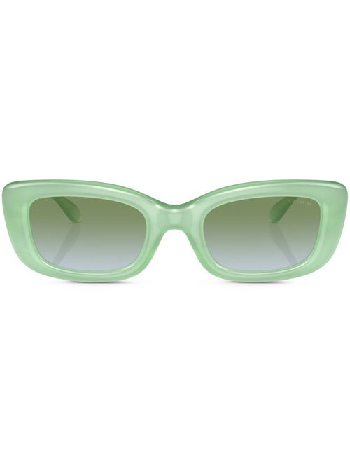 Logo-plaque rectangle-frame sunglasses - Green