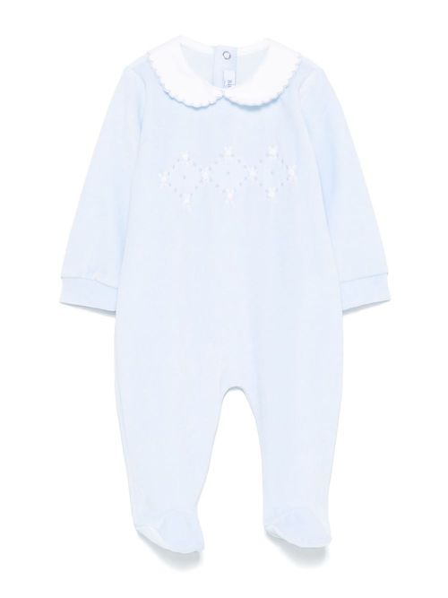 Floral-embroidered pyjamas - Blue