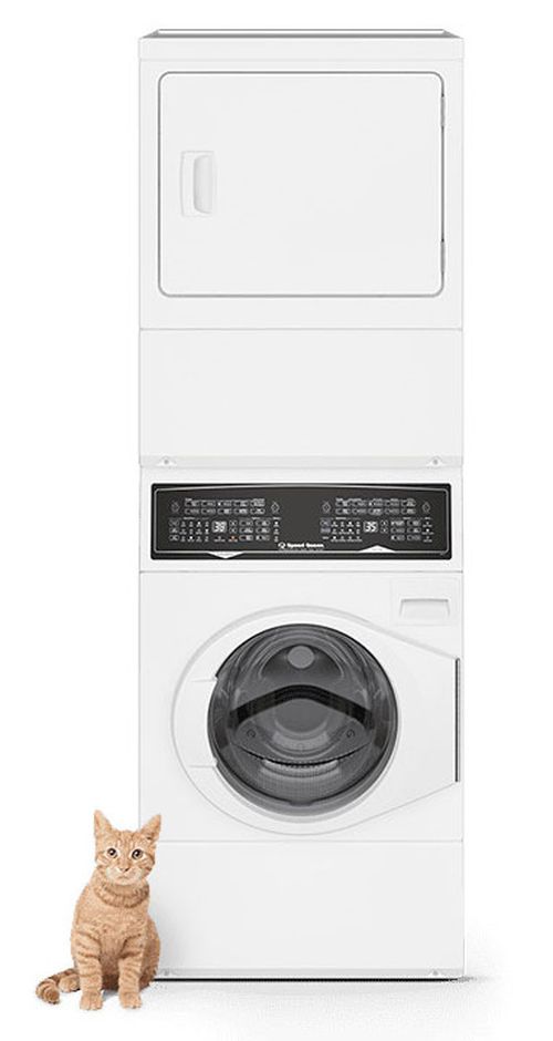 SF7 Stacked Washer and Electric Dryer with Pet Plus 27-Inch in White