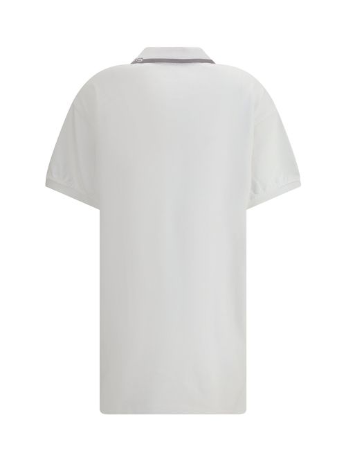 Cotton Jersey Polo Polo Mini Dress — White