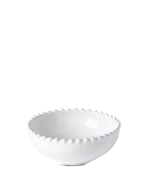 Pearl Low Bowl in White, Size 15cm