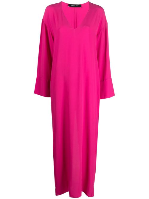 Long V-neck dress - Pink