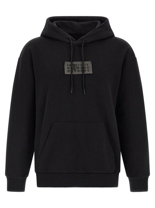 Logo-Patch Cotton Hoodie — Black
