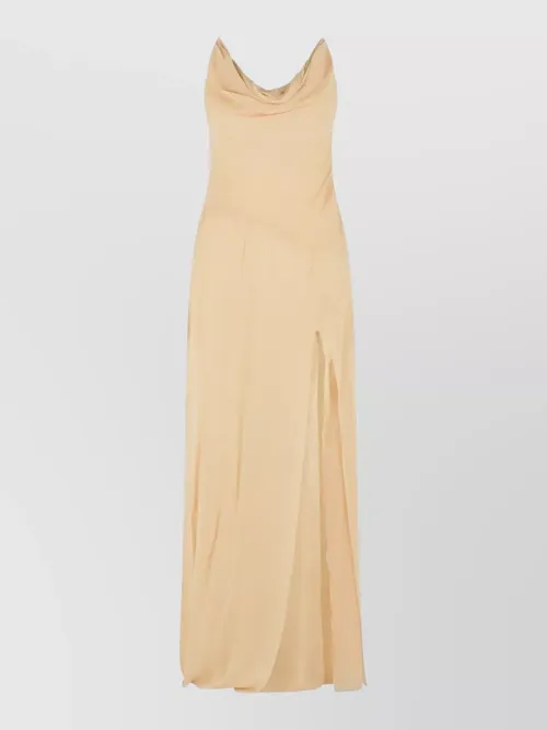Blumarine - viscose dress cowl neck sleeveless slit